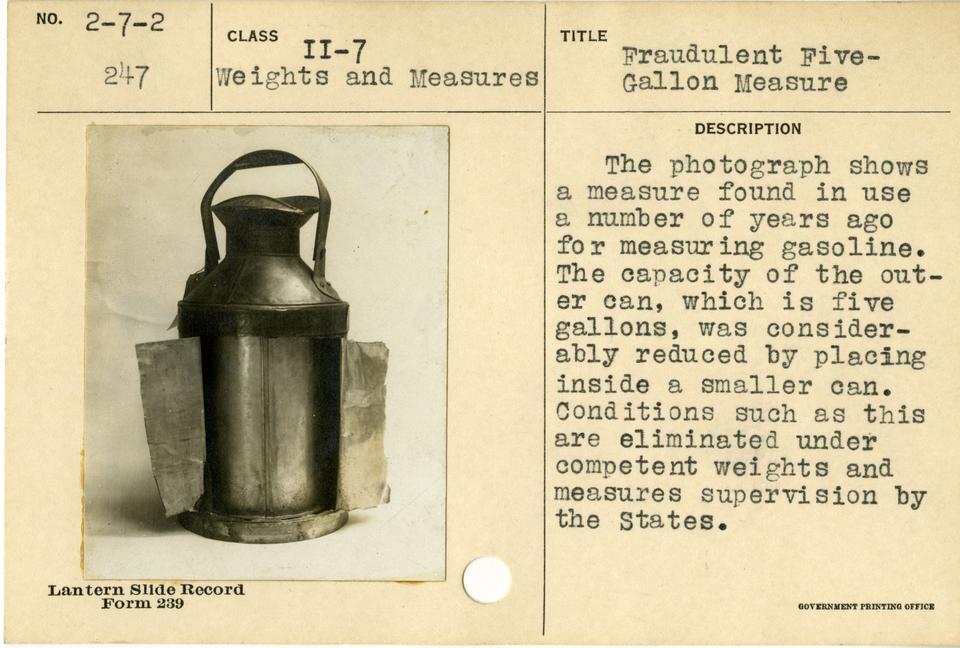 fraudulent five-gallon measure