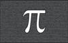 white pi symbol on a grey field made up of the numbers of pi