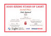 2020 Rising Stars of Light certificate for Amit Agrawal