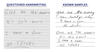 Composite photo shows a holdup note on the left labeled "Questioned Handwriting," with two "Known Samples" on the right.