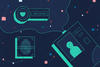 Illustration shows a montage of a fingerprint, an electronic token and an ID card. 
