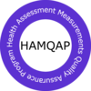 Circle with the logo of Health Assessment Measurements Quality Assurance Program initials