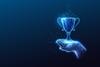 an image of a hand with a trophy