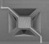 Microhotplate platform used in developing gas microsensor technology. 
